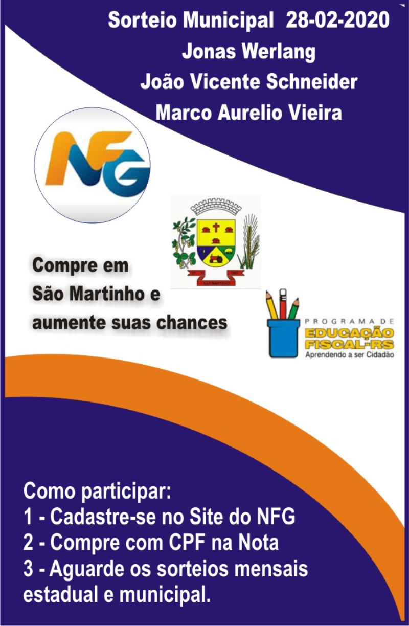 GANHADORES DO SORTEIO MUNICIPAL DA NOTA FISCAL GAÚCHA